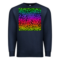 Navy colorful leopard seamless pattern Premium Sweatshirt - BundleAndBundleShop