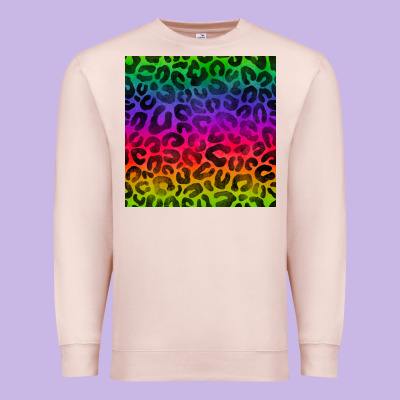 Colorful Leopard Seamless Pattern Premium Sweatshirt Designed By Bundleandbundleshop