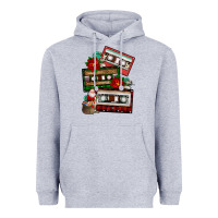 Heather Grey christmas cassette gemstone Heavyweight Hoodie - FaDigitalArtStudio