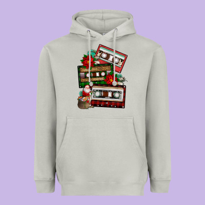 Christmas Cassette Gemstone Heavyweight Hoodie Designed By Fadigitalartstudio