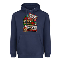 Navy christmas cassette gemstone Heavyweight Hoodie - FaDigitalArtStudio
