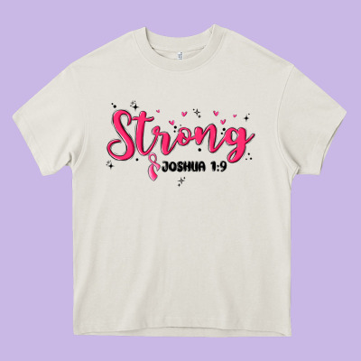 Strong Joshua 1 9 Heavy Core Tee Designed By Maliassmallbusiness