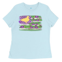 Baby Blue mardi gras duck call flag Ladies Tee - MaliasSmallBusiness