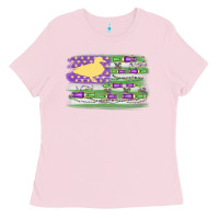 Bubblegum Pink mardi gras duck call flag Ladies Tee - MaliasSmallBusiness