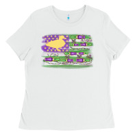 White mardi gras duck call flag Ladies Tee - MaliasSmallBusiness