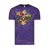 Cloud Purple mexican skull sombrero roses cactus serape Vintage Tee - Artiststas