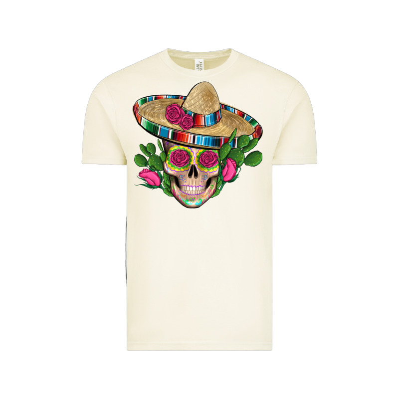 Mexican Skull Sombrero Roses Cactus Serape Vintage Tee by Artiststas | Teevron