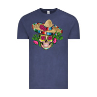 Vintage Denim mexican skull sombrero roses cactus serape Vintage Tee - Artiststas