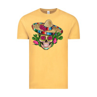 Vintage Mustard mexican skull sombrero roses cactus serape Vintage Tee - Artiststas