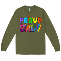 Army Green Proud Dad Long Sleeve Tee - NancyCooperArtShop