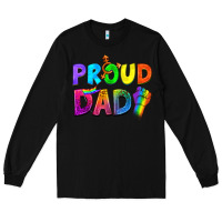 Black Proud Dad Long Sleeve Tee - NancyCooperArtShop
