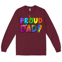 Burgundy Proud Dad Long Sleeve Tee - NancyCooperArtShop