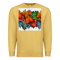 Antique Gold autumn  leaves seamless pattern Premium Sweatshirt - BundleAndBundleShop