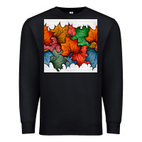 Black autumn  leaves seamless pattern Premium Sweatshirt - BundleAndBundleShop