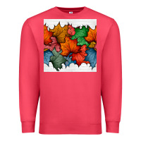 Cardinal autumn  leaves seamless pattern Premium Sweatshirt - BundleAndBundleShop
