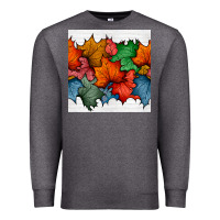 Charcoal Heather autumn  leaves seamless pattern Premium Sweatshirt - BundleAndBundleShop