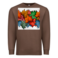 Chestnut autumn  leaves seamless pattern Premium Sweatshirt - BundleAndBundleShop