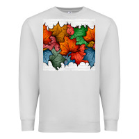 Dove Grey autumn  leaves seamless pattern Premium Sweatshirt - BundleAndBundleShop