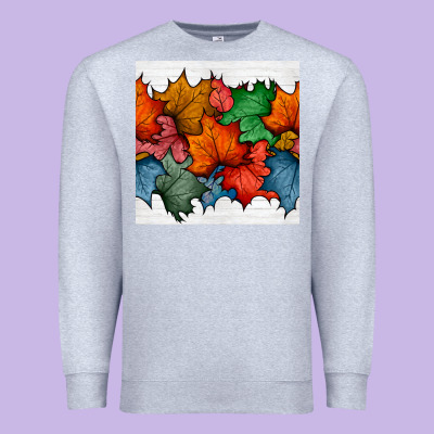 Autumn  Leaves Seamless Pattern Premium Sweatshirt Designed By Bundleandbundleshop