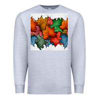 Heather Grey autumn  leaves seamless pattern Premium Sweatshirt - BundleAndBundleShop