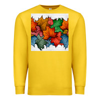Lemon autumn  leaves seamless pattern Premium Sweatshirt - BundleAndBundleShop