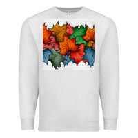 Oatmeal Heather autumn  leaves seamless pattern Premium Sweatshirt - BundleAndBundleShop