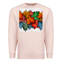 Pale Pink autumn  leaves seamless pattern Premium Sweatshirt - BundleAndBundleShop