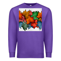 Purple autumn  leaves seamless pattern Premium Sweatshirt - BundleAndBundleShop