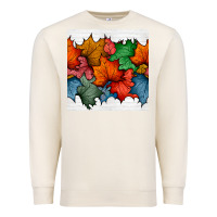 Sandshell autumn  leaves seamless pattern Premium Sweatshirt - BundleAndBundleShop