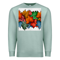 Seafoam autumn  leaves seamless pattern Premium Sweatshirt - BundleAndBundleShop