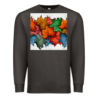 Smoke autumn  leaves seamless pattern Premium Sweatshirt - BundleAndBundleShop