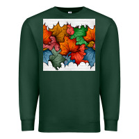 Sports Green autumn  leaves seamless pattern Premium Sweatshirt - BundleAndBundleShop