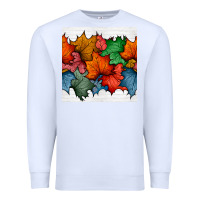 White autumn  leaves seamless pattern Premium Sweatshirt - BundleAndBundleShop