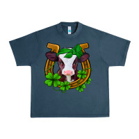 Midnight Navy lucky horseshoe 4 leaf clover baby calf Urban Heavy Tee - Jasminsmagicworld