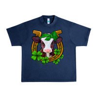 Navy lucky horseshoe 4 leaf clover baby calf Urban Heavy Tee - Jasminsmagicworld