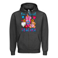 Charcoal Heather One Loved Teacher Valentines Day Cold Drink Frappe Zipper Hoodie - FaDigitalArtStudio