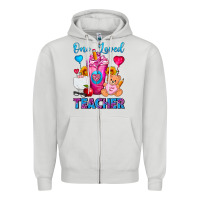 Dove Grey One Loved Teacher Valentines Day Cold Drink Frappe Zipper Hoodie - FaDigitalArtStudio