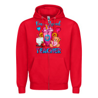 Red One Loved Teacher Valentines Day Cold Drink Frappe Zipper Hoodie - FaDigitalArtStudio