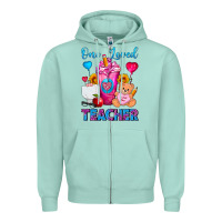 Seafoam One Loved Teacher Valentines Day Cold Drink Frappe Zipper Hoodie - FaDigitalArtStudio