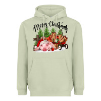 Matcha merry christmas pig Heavyweight Hoodie - FaDigitalArtStudio