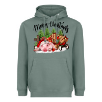 Sage merry christmas pig Heavyweight Hoodie - FaDigitalArtStudio
