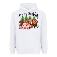 White merry christmas pig Heavyweight Hoodie - FaDigitalArtStudio