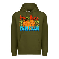 Army Green Hey There Pumpkin Premium Hoodie - FaDigitalArtStudio