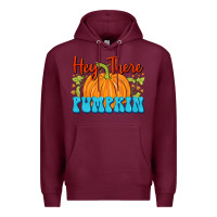 Burgundy Hey There Pumpkin Premium Hoodie - FaDigitalArtStudio