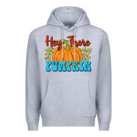 Heather Grey Hey There Pumpkin Premium Hoodie - FaDigitalArtStudio
