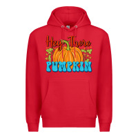 Red Hey There Pumpkin Premium Hoodie - FaDigitalArtStudio
