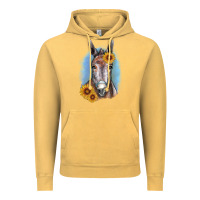 Vintage Mustard Sunflower Donkey Vintage Hoodie - RanaPortraitStore