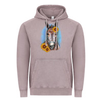 Vintage Zinc Sunflower Donkey Vintage Hoodie - RanaPortraitStore