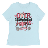 Baby Blue over stimulated moms club Ladies Tee - MaliasSmallBusiness
