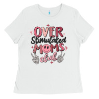 White over stimulated moms club Ladies Tee - MaliasSmallBusiness